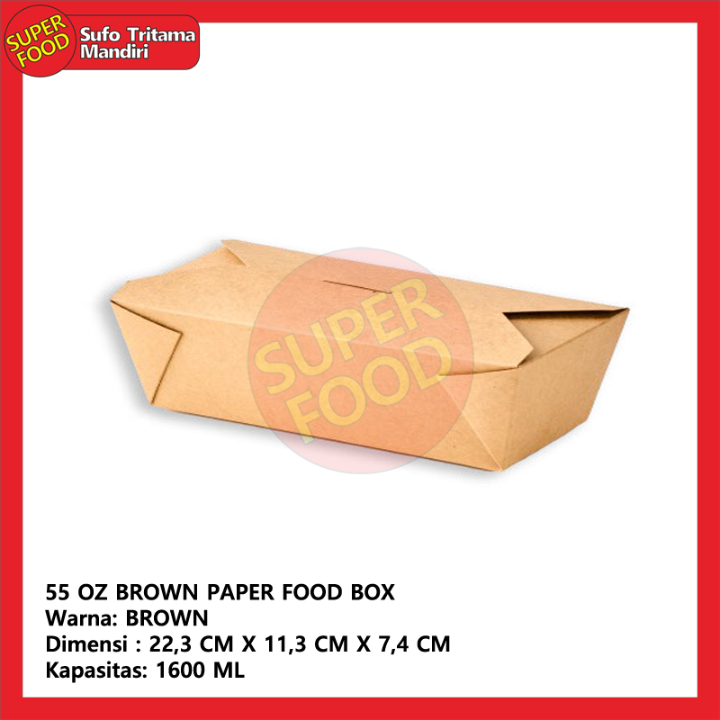 55 OZ BROWN PAPER FOOD BOX