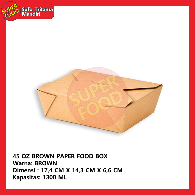 45 OZ BROWN PAPER FOOD BOX