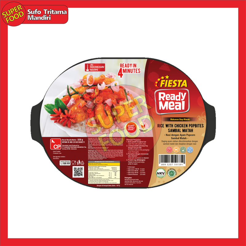 Fiesta Ready Meal Rice With Chicken Pop Bites Sambal Matah